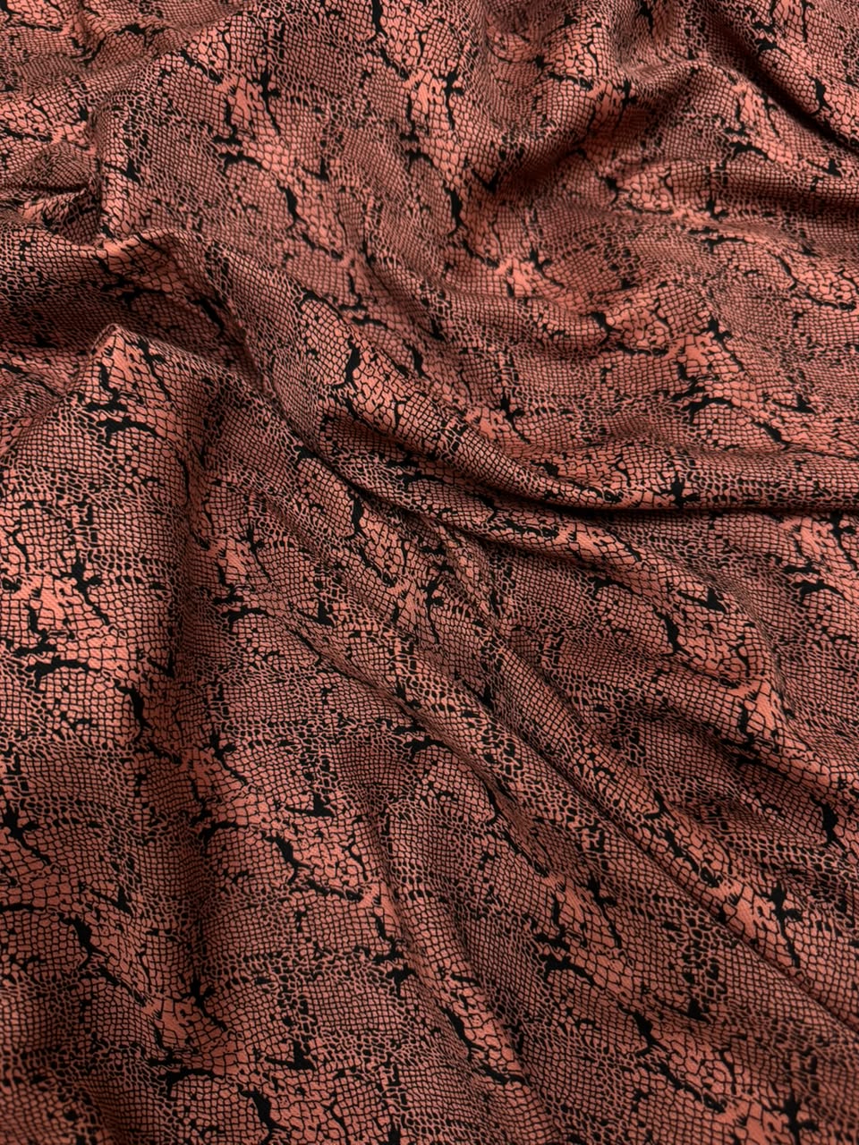 Marina Elaris - Rust Snake Animal Print Printed Fabric