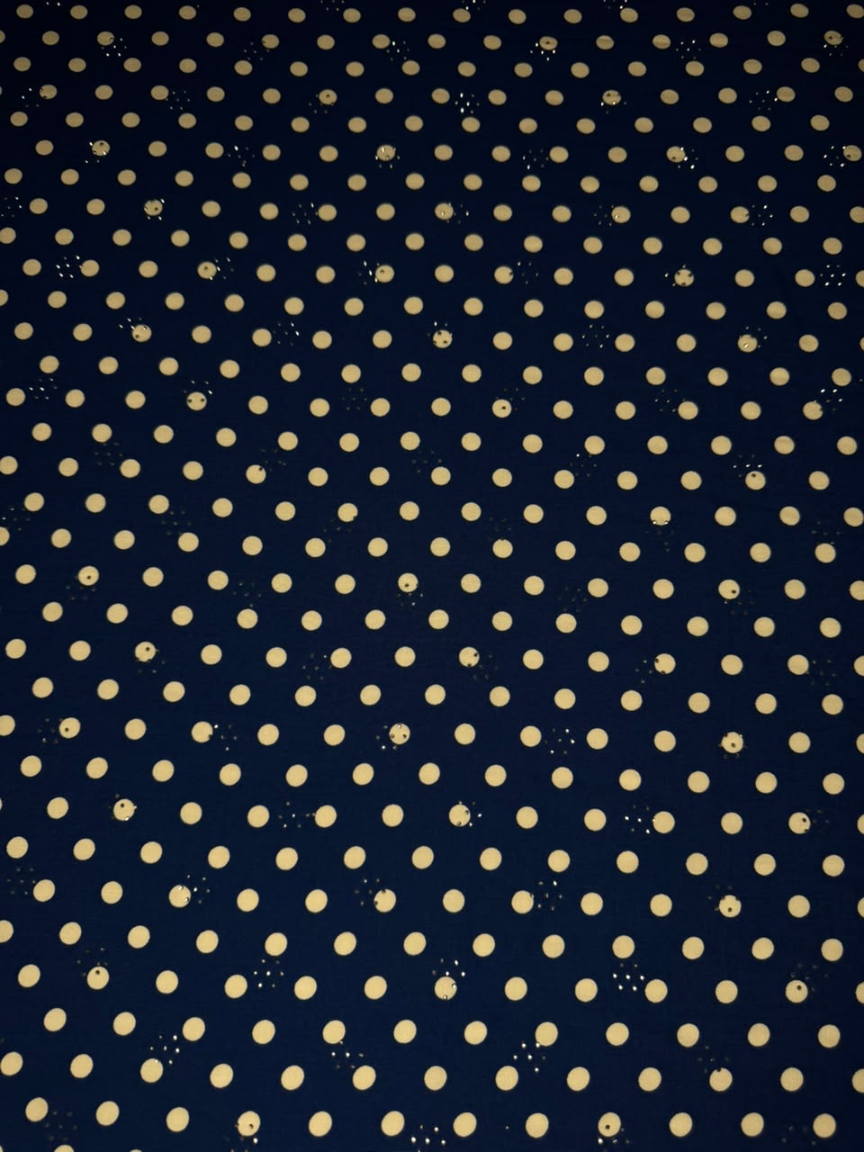 Diamond Linen Polka Dot Print Navy Blue & White - 2 Piece Suit For Women