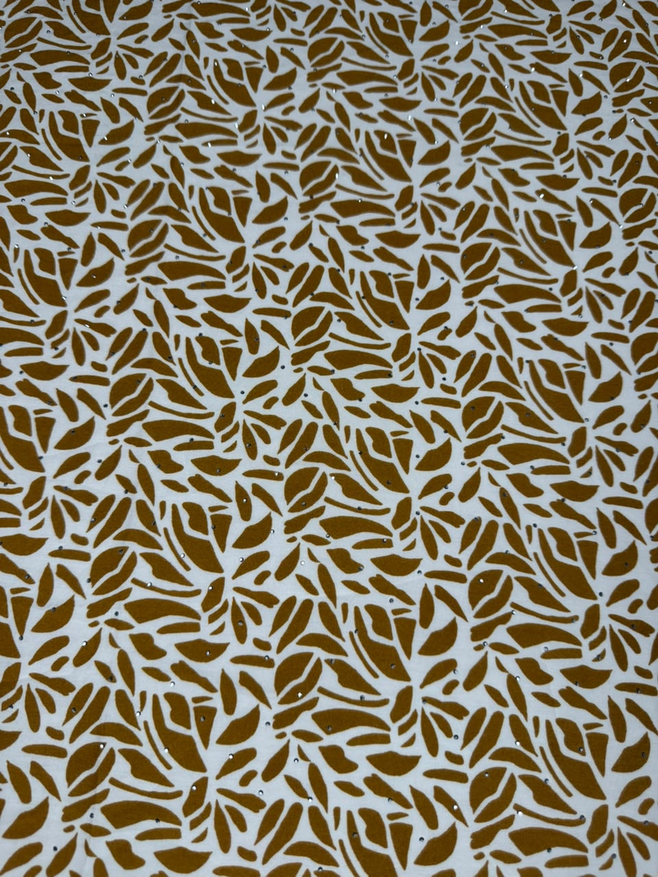 Diamond Linen Abstract Leaf Print Mustard Gold - 2 Piece Suit For Women