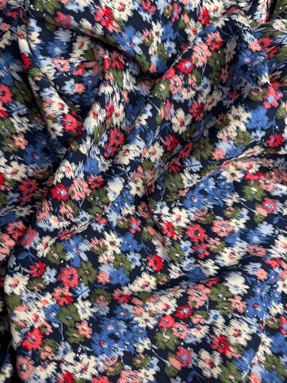 Diamond Linen Multi-Floral Ikat Print - 2 Piece Suit For Women
