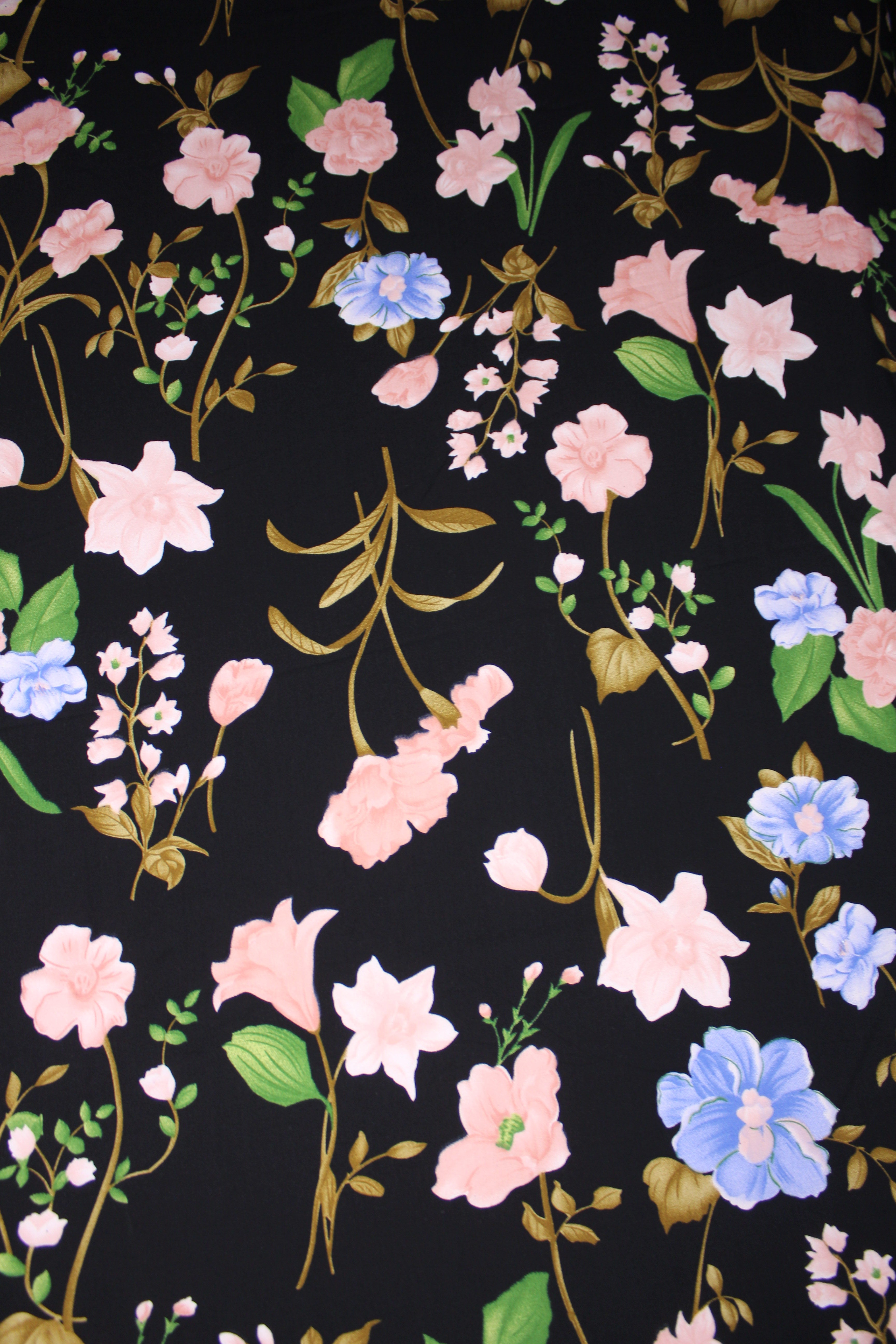 Premium Stone Linen Midnight Floral 2 Piece Unstitched Suit
