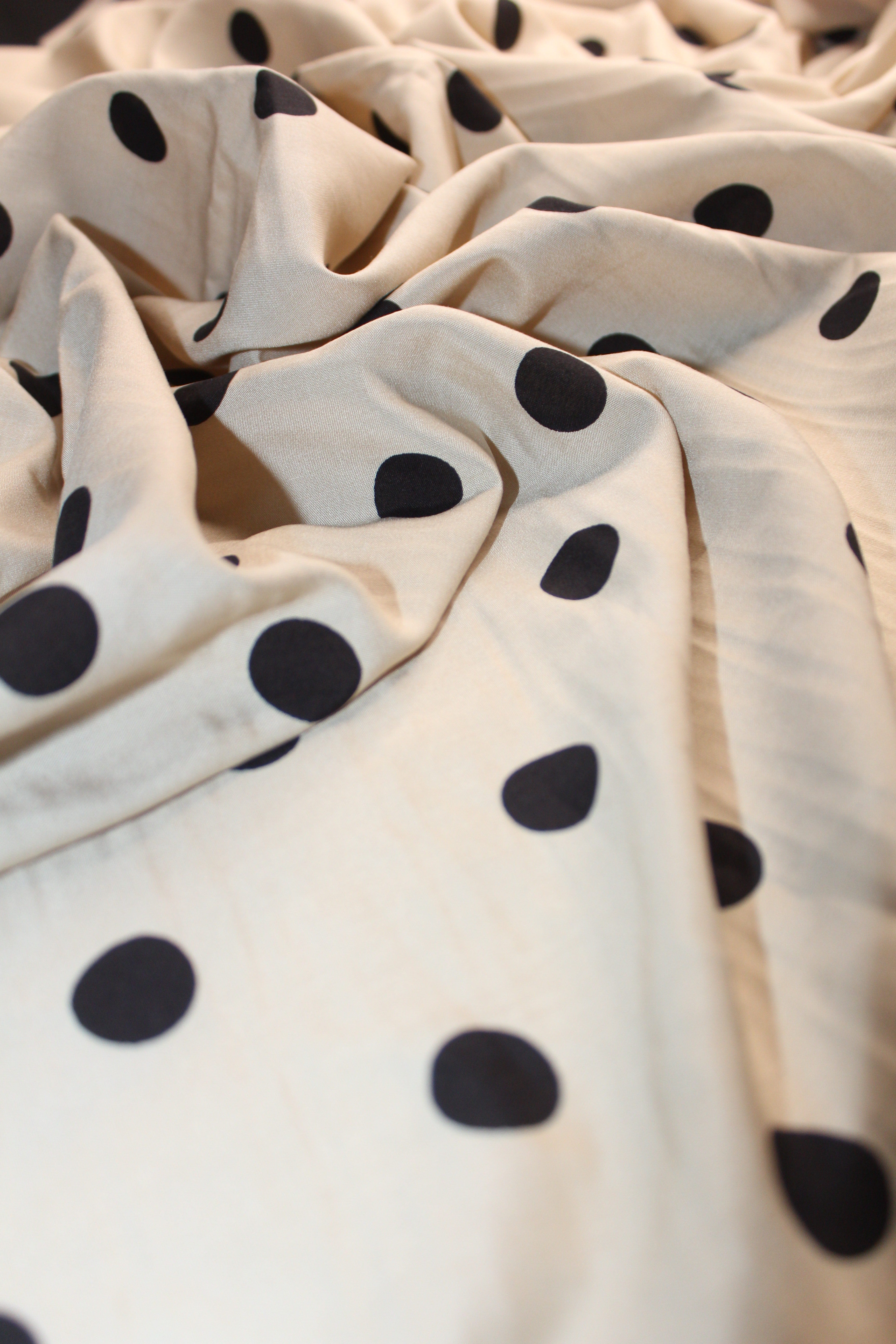 Premium Stone Linen Classic Polka Dot 2 skin Piece Unstitched Suit