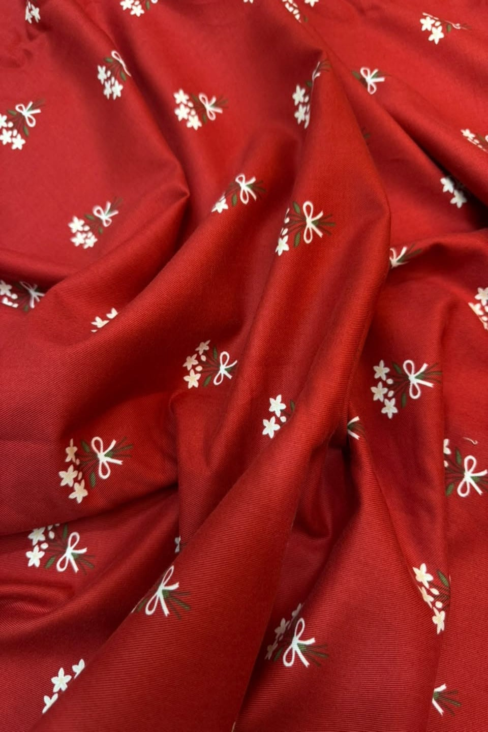 Marina Elaris - Crimson Red Floral Bouquet Printed 2 Piece Unstitched Suit