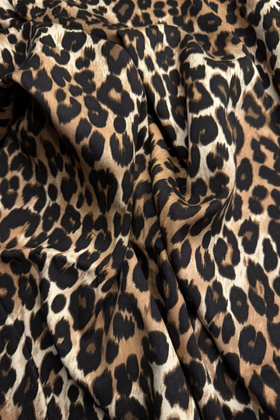 Marina Elaris - Classic Beige & Black Leopard Animal Printed 2 Piece Unstitched Suit