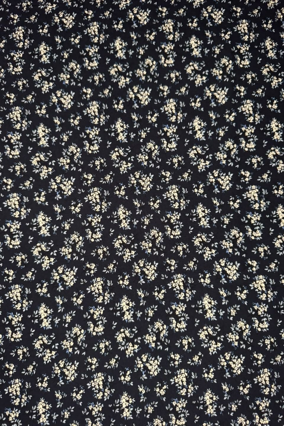 Marina Elaris - Jet Black Micro Ditsy Floral Printed 2 Piece Unstitched Suit