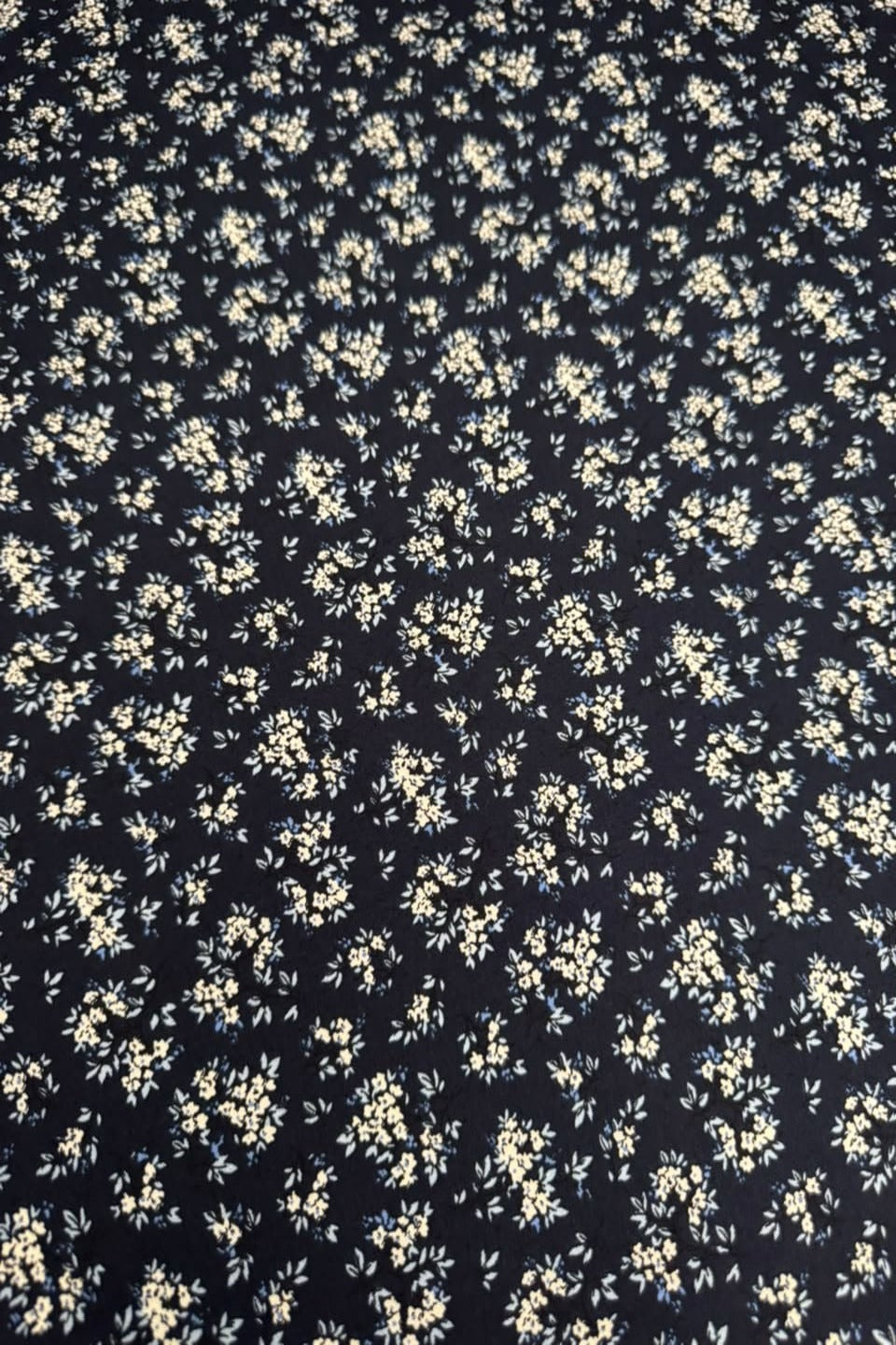 Marina Elaris - Jet Black Micro Ditsy Floral Printed 2 Piece Unstitched Suit