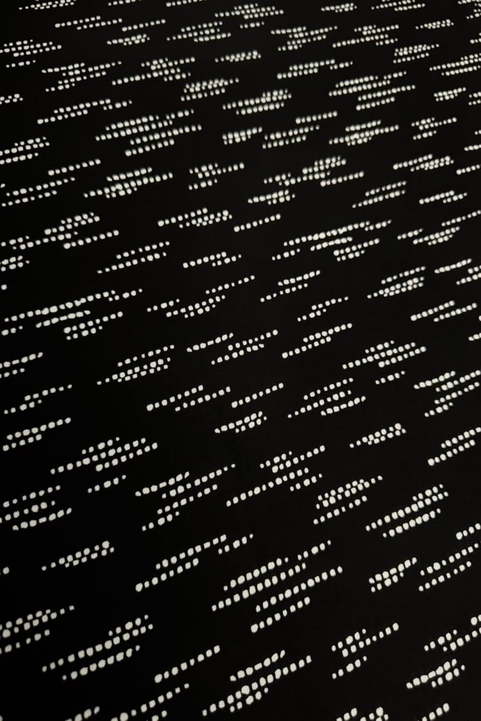 Marina Elaris - Jet Black & White Abstract Dot Wave Printed 2 Piece Unstitched Suit