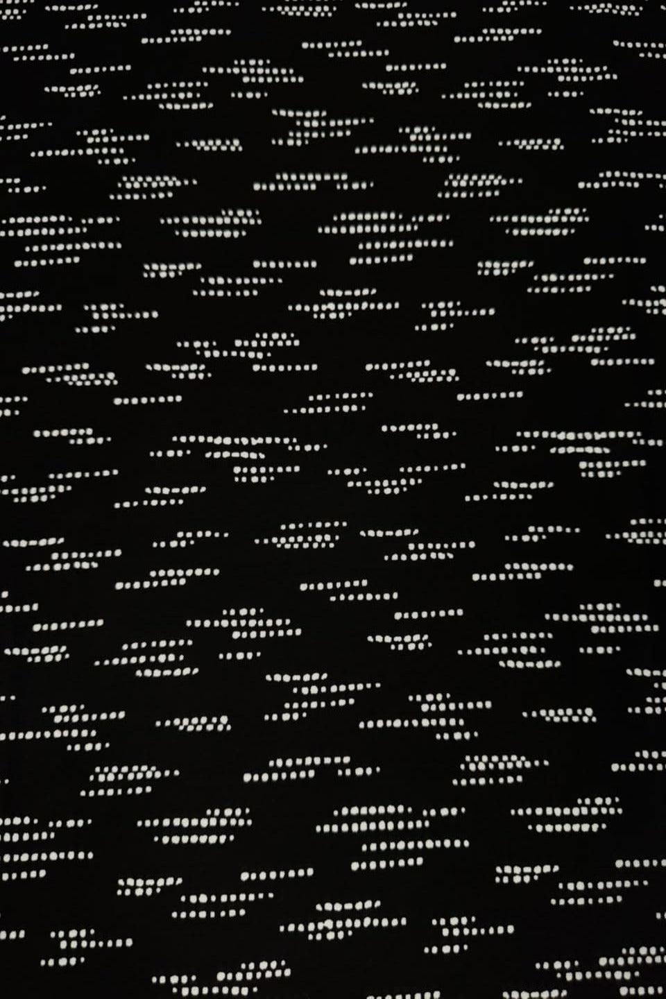 Marina Elaris - Jet Black & White Abstract Dot Wave Printed 2 Piece Unstitched Suit
