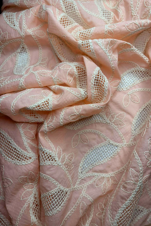 Peach Ivory Luxe Chikankari Lawn.SHIRT