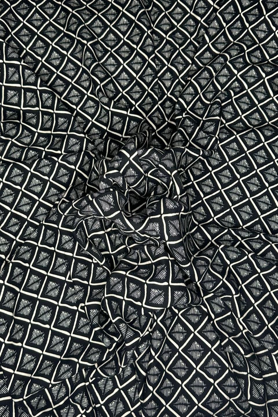 Close-up of black and white patterned fabric