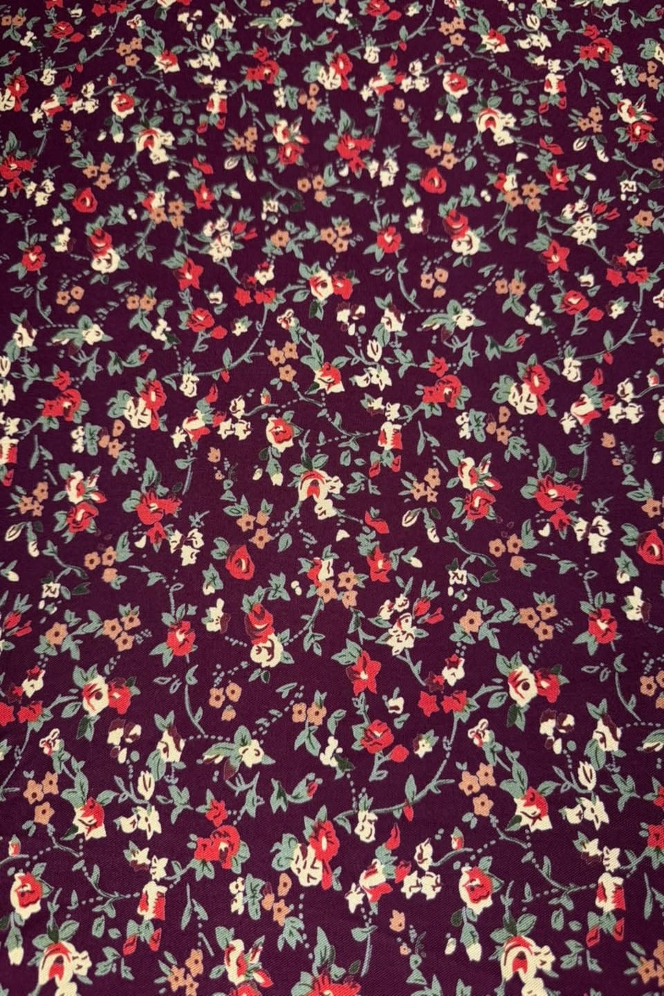 Velora Marina Petite Ditsy Floral Printed Suit - Deep Plum