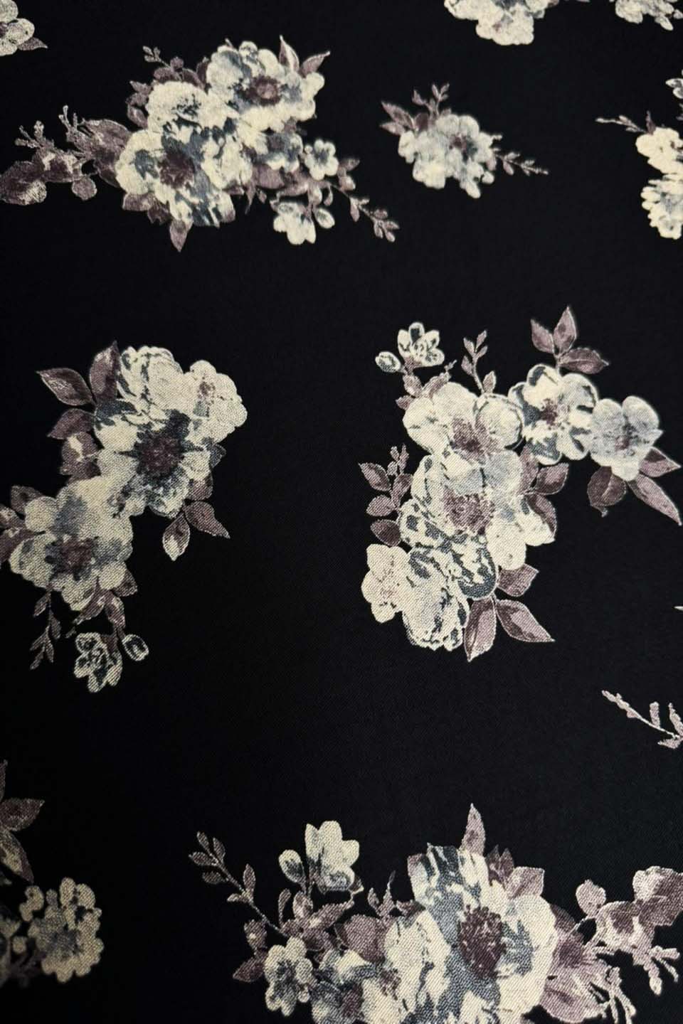 Velora Marina Midnight Blooms Printed Suit - Deep Black