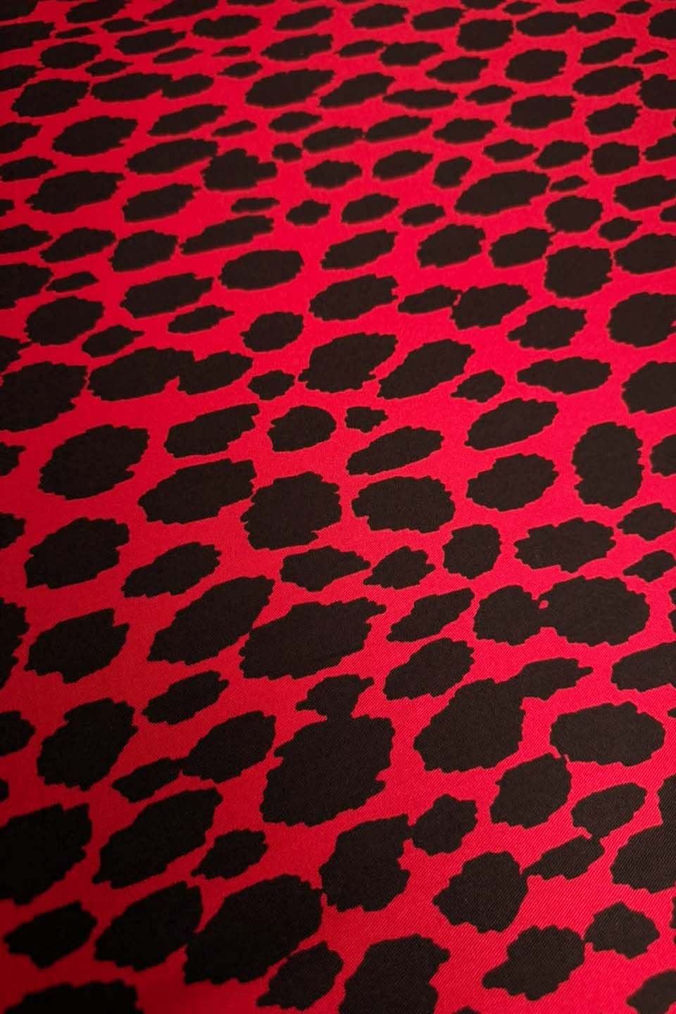 Velora Marina Crimson Cheetah Spot Printed Suit - Crimson Red