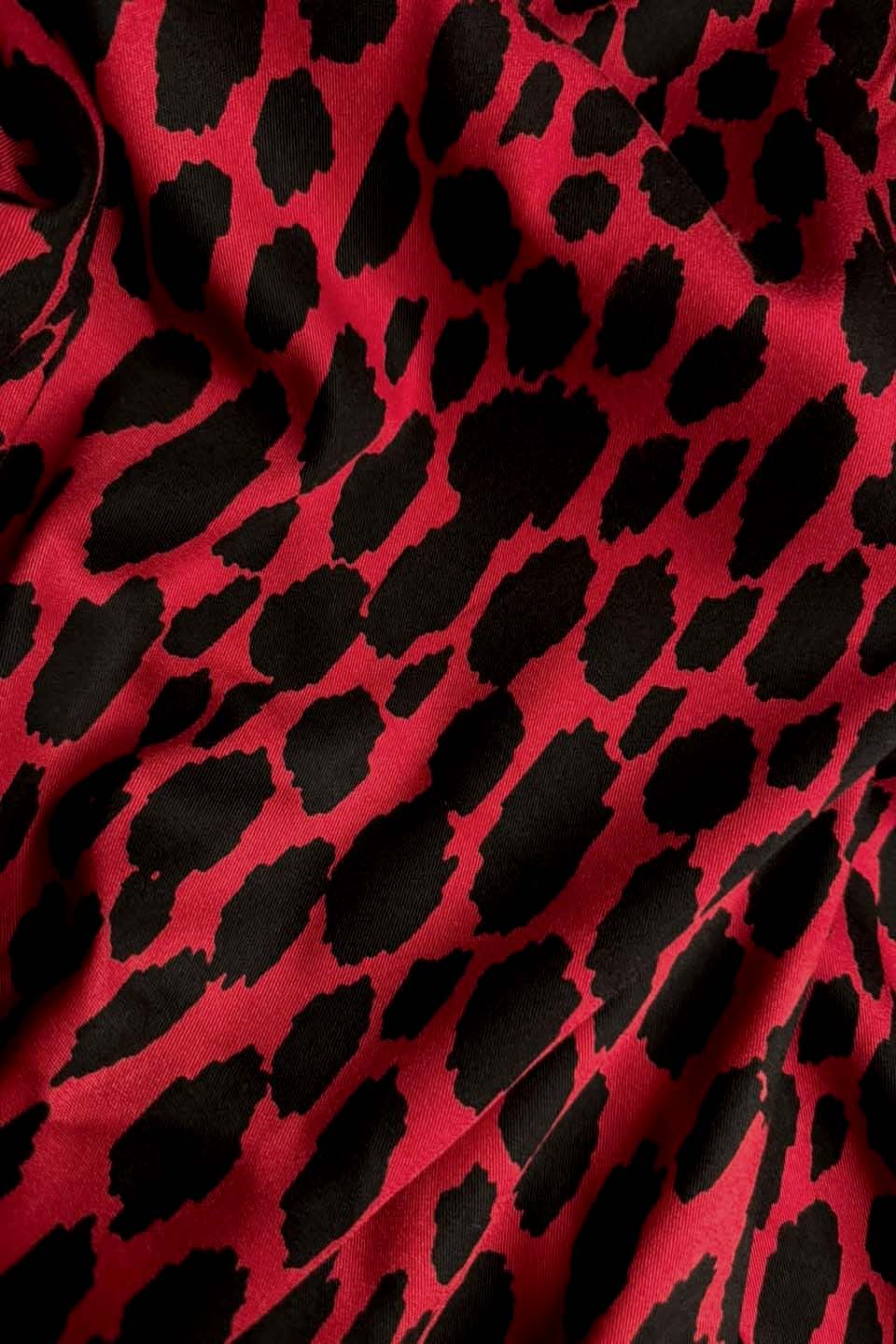 Velora Marina Crimson Cheetah Spot Printed Suit - Crimson Red