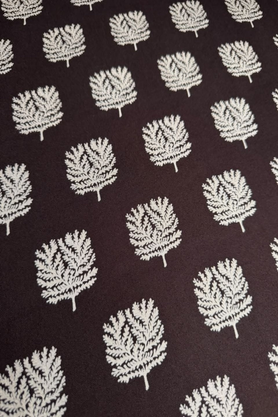 Velora Marina Pine Motif Block Printed Suit - Deep Brown