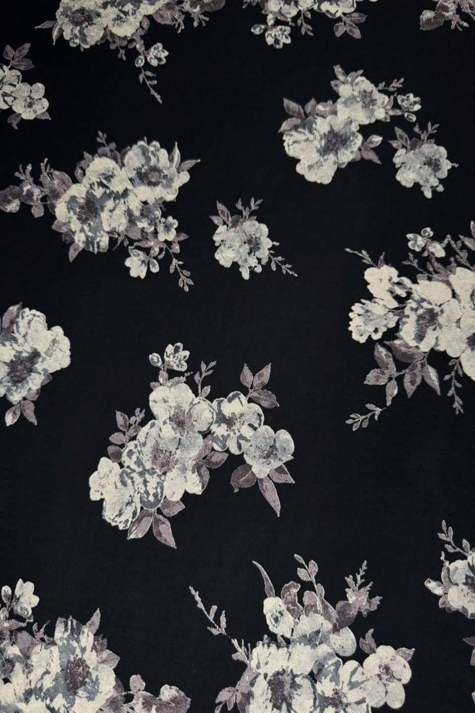 Velora Marina Midnight Blooms Printed Suit - Deep Black