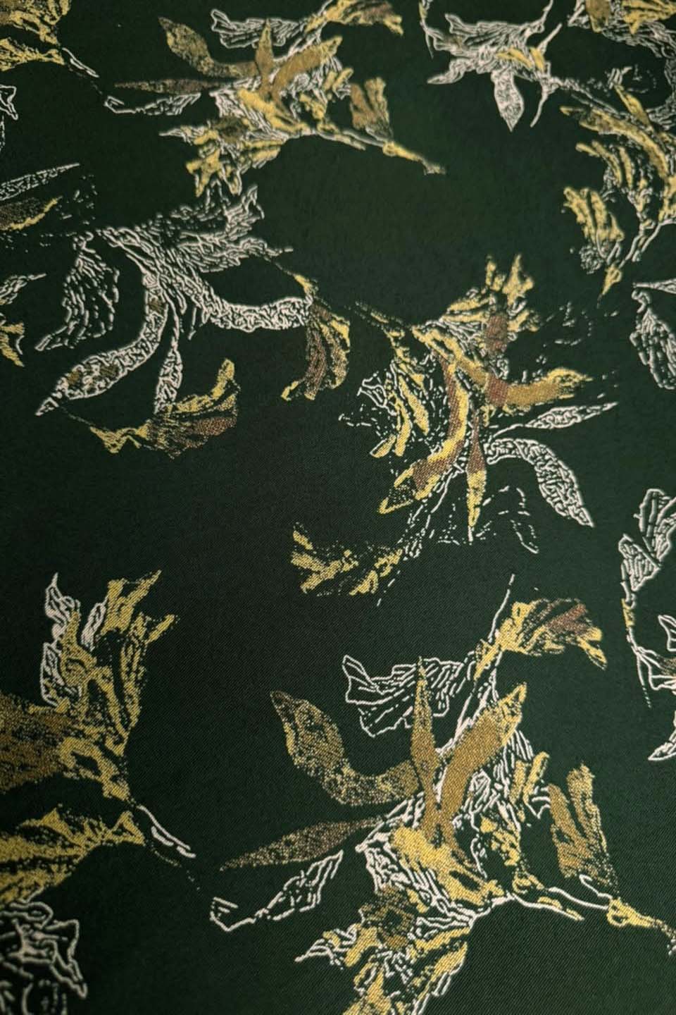 Velora Marina Golden Foliage Printed Suit - Deep GREEN