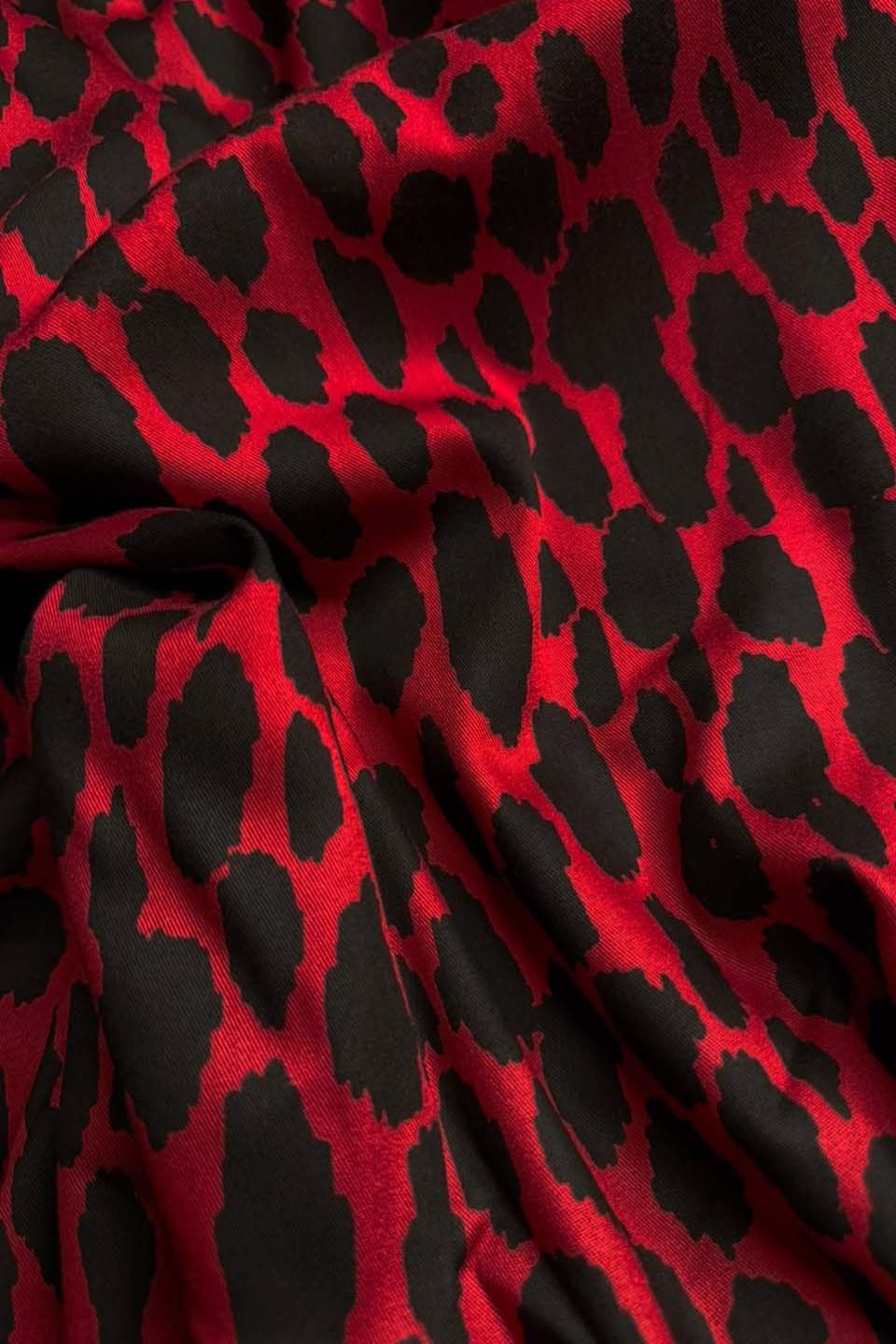 Velora Marina Crimson Cheetah Spot Printed Suit - Crimson Red
