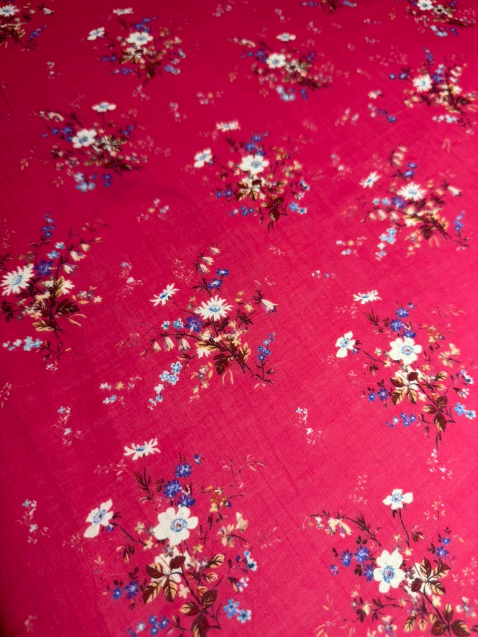 Floral pattern on a red background
