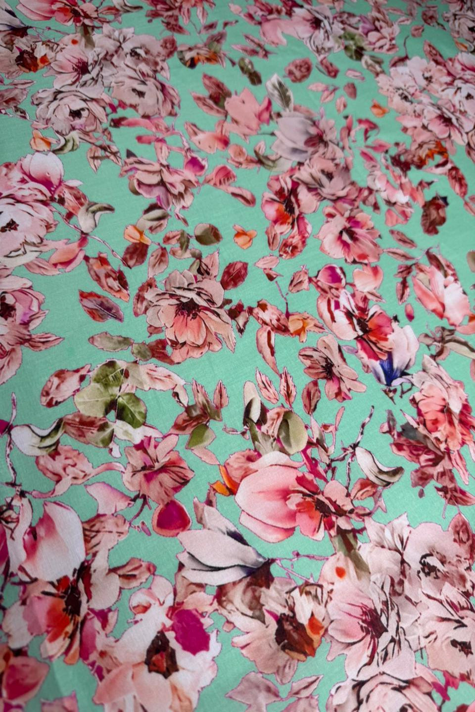 Floral pattern on a teal background