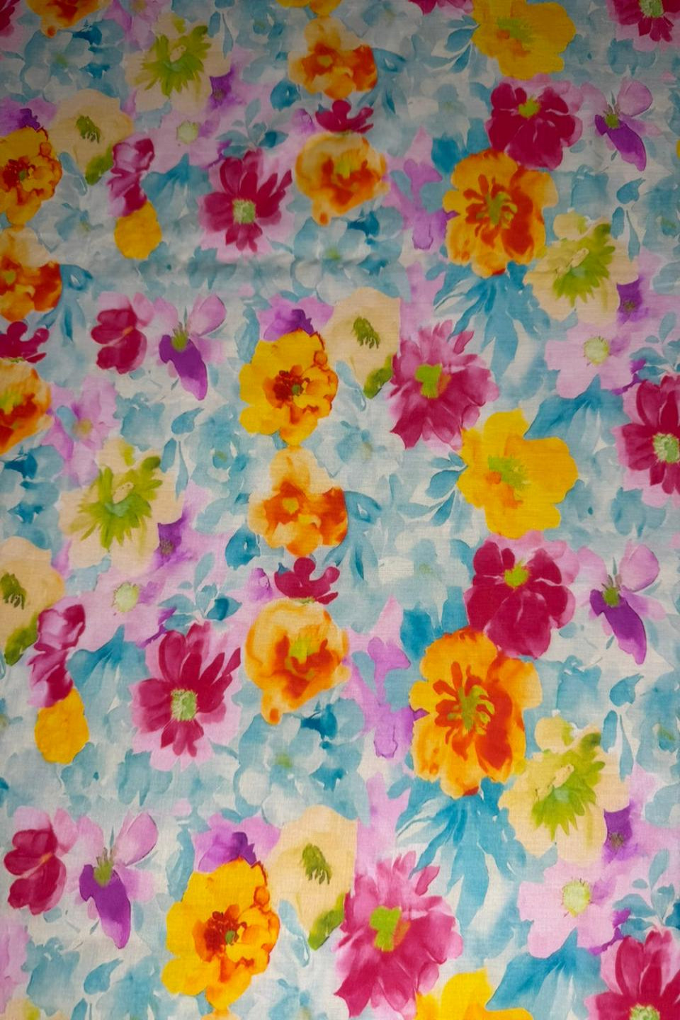 Colorful floral pattern on a fabric background