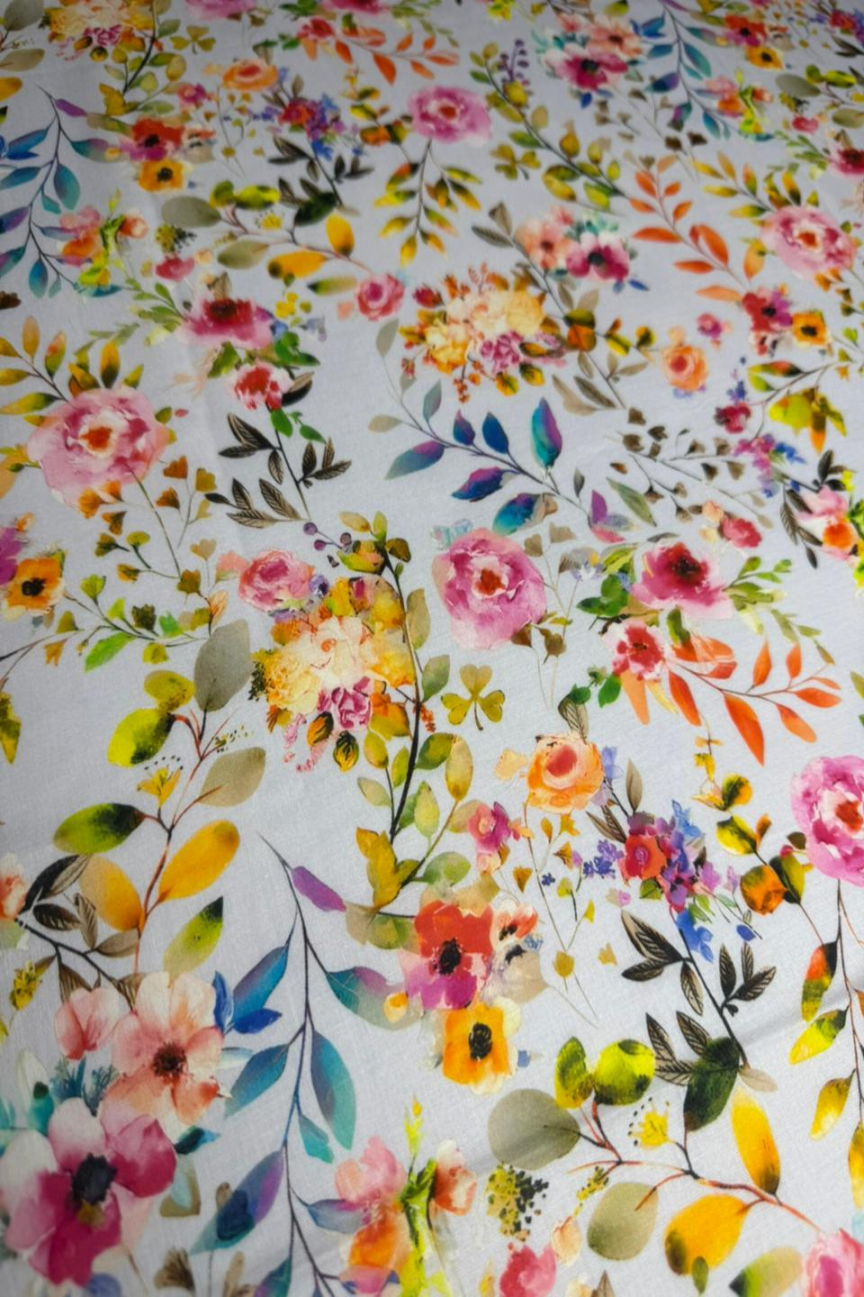 Colorful floral pattern on a white background