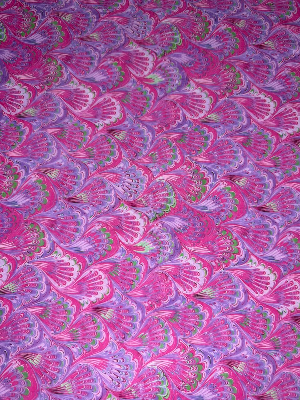 Patterned fabric with pink and purple design