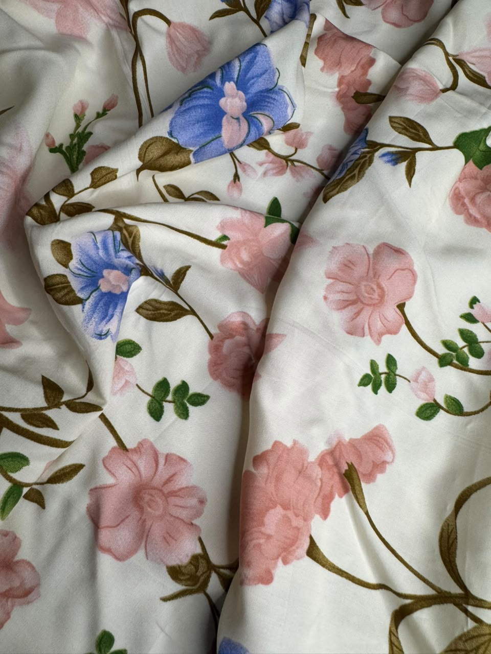 Premium Stone Linen Meadow Floral 2 Piece Unstitched Suit
