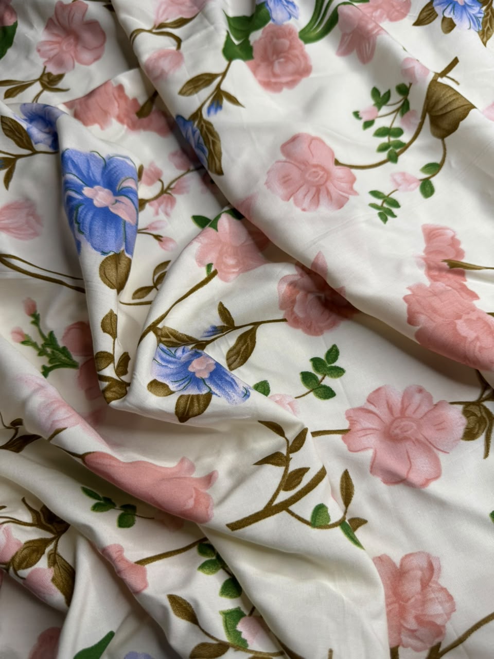 Premium Stone Linen Meadow Floral 2 Piece Unstitched Suit