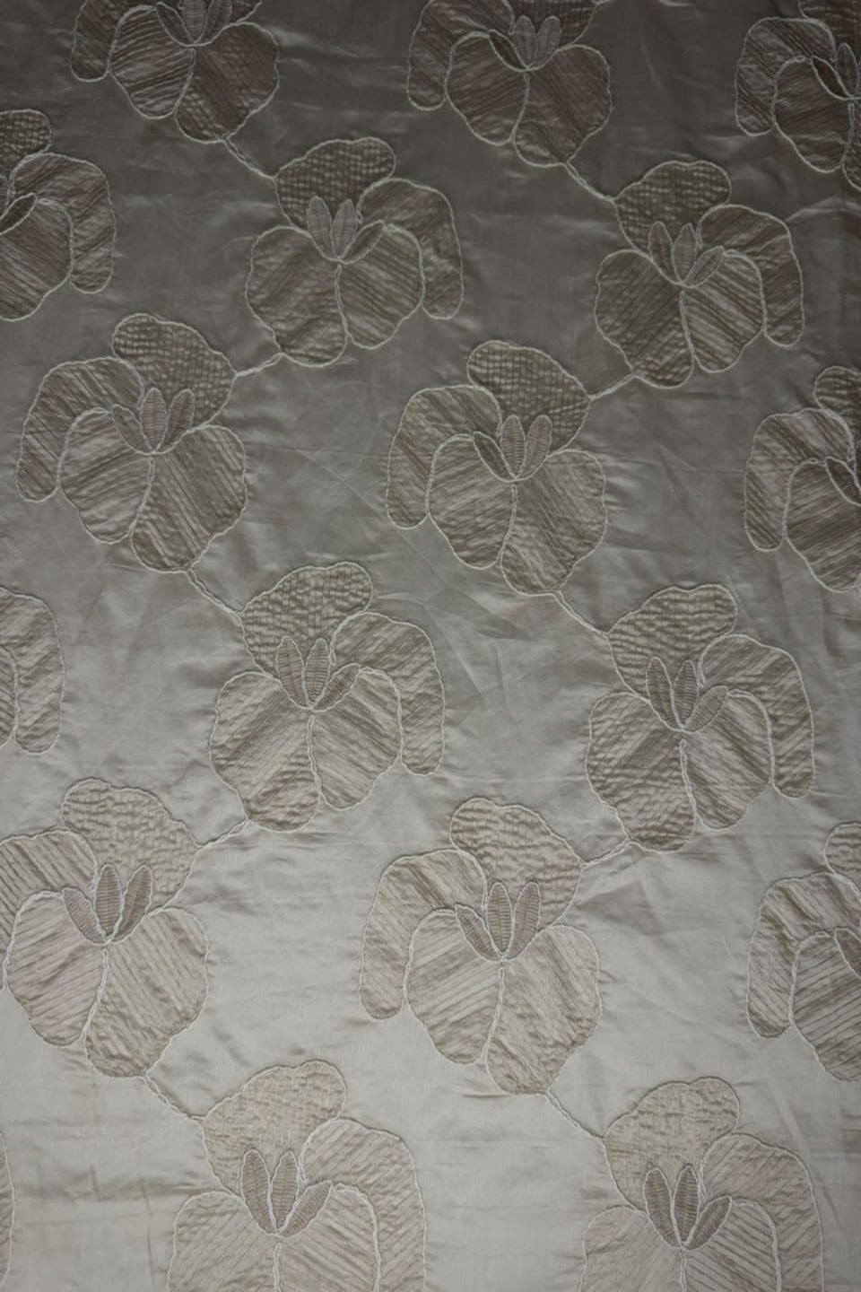 Printed Embroidered Paper Silk Chikankari Unstitched Shirt - Cream Gold