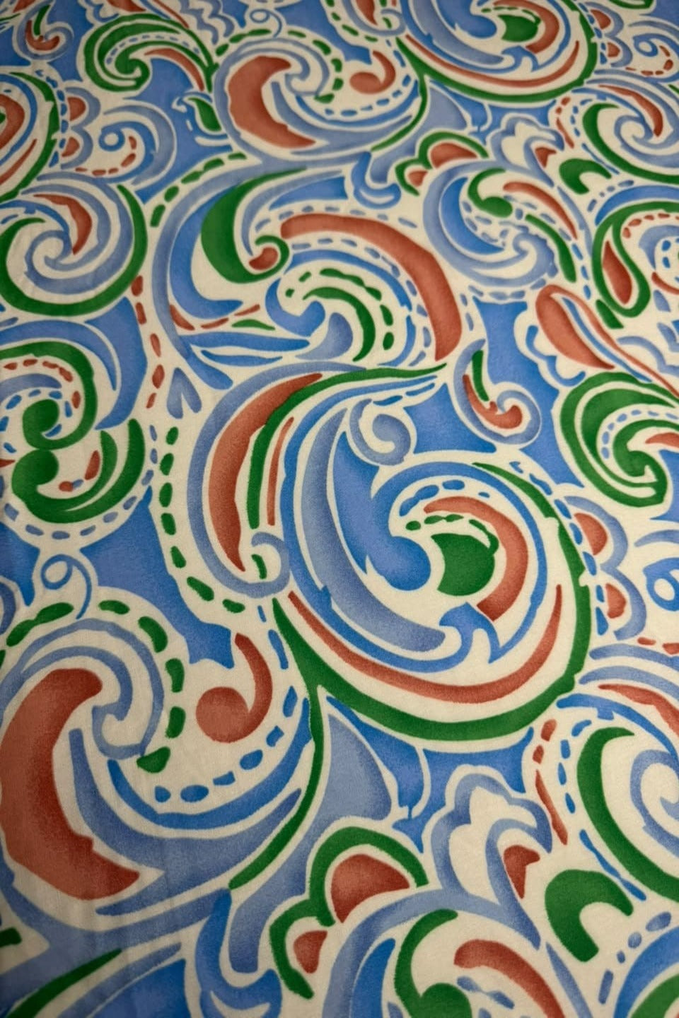 Premium Stone Linen Blue Multicolor Paisley Print 4 Yard Suit