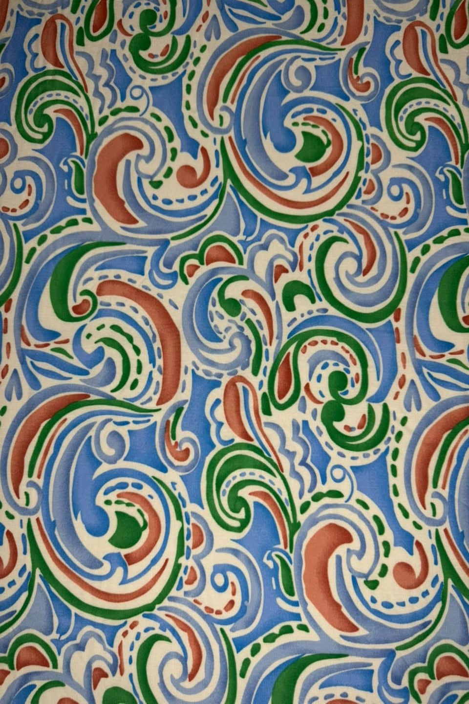 Premium Stone Linen Blue Multicolor Paisley Print 4 Yard Suit