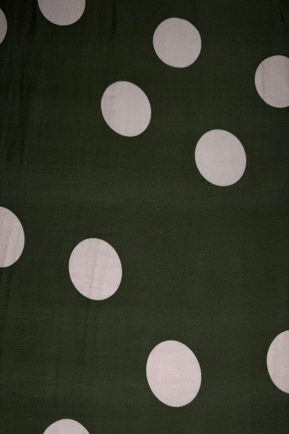 Premium Stone Linen Olive Green Polka Dot Print 4 Yard Suit