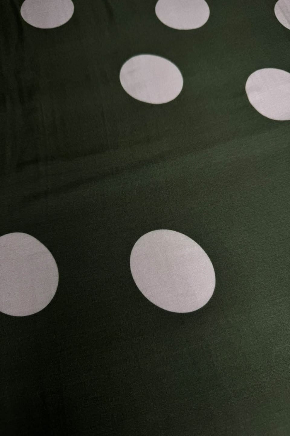 Premium Stone Linen Olive Green Polka Dot Print 4 Yard Suit