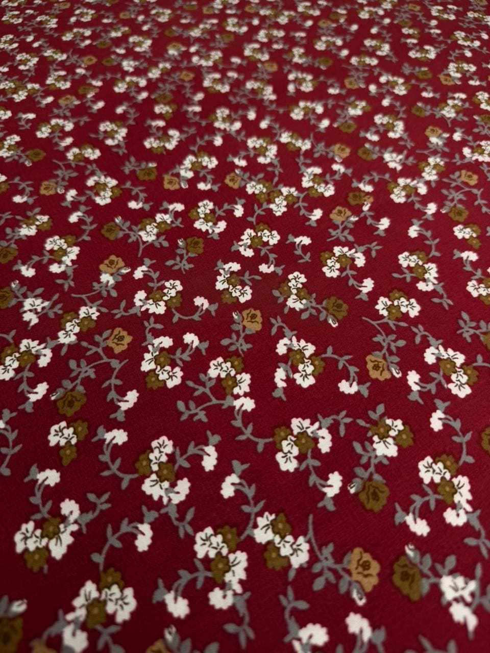 Luxury Imported Stone Linen Maroon Floral Printed Shirt & Trouser