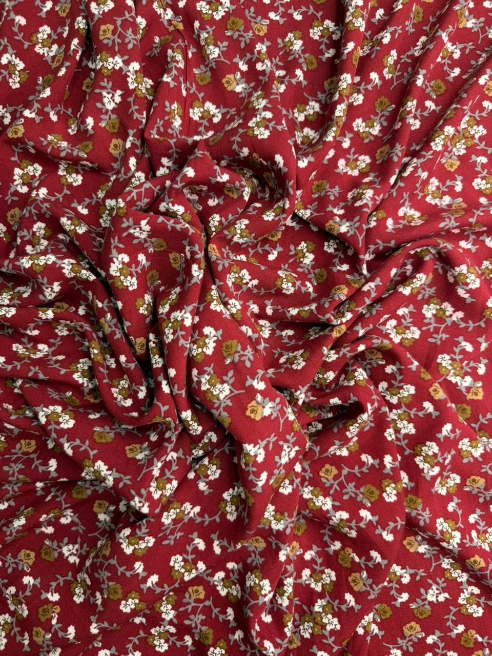 Luxury Imported Stone Linen Maroon Floral Printed Shirt & Trouser