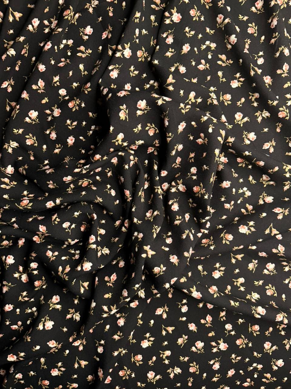 Luxury Imported Stone Linen Jet Black Pink Floral Printed Shirt & Trouser