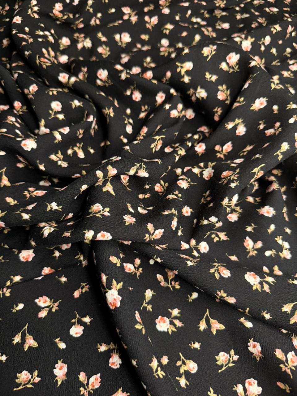 Luxury Imported Stone Linen Jet Black Pink Floral Printed Shirt & Trouser