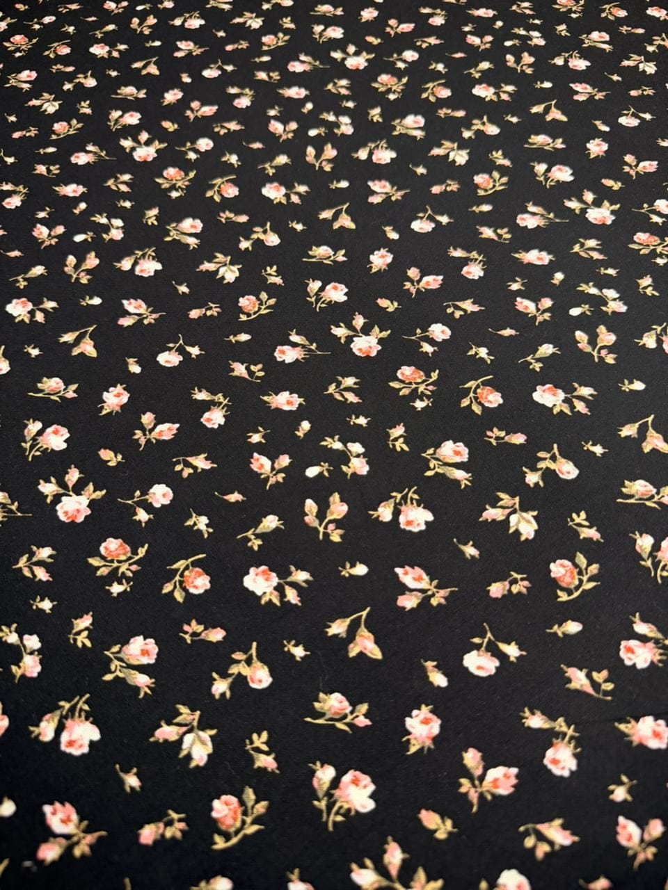 Luxury Imported Stone Linen Jet Black Pink Floral Printed Shirt & Trouser