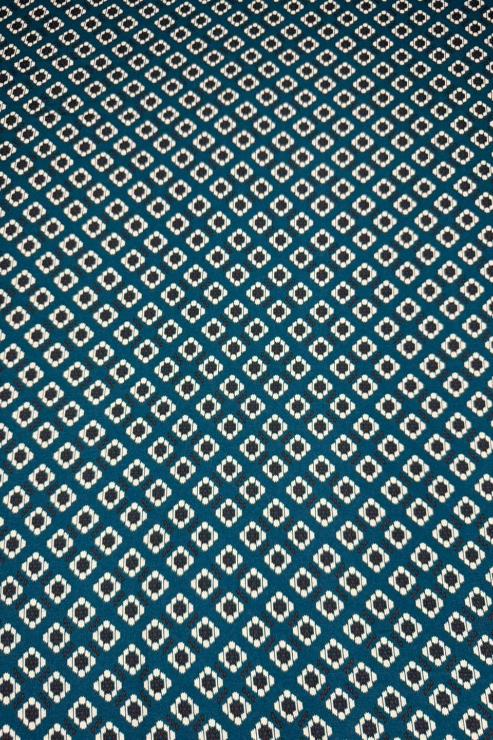 Luxury Imported Stone Linen Teal Blue Geometric Ikat Printed Shirt & Trouser