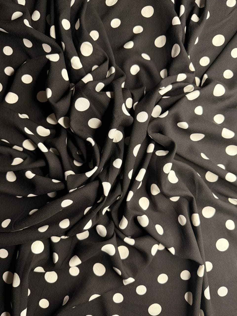 Luxury Imported Stone Linen Jet Black Polka Dot Printed Shirt & Trouser
