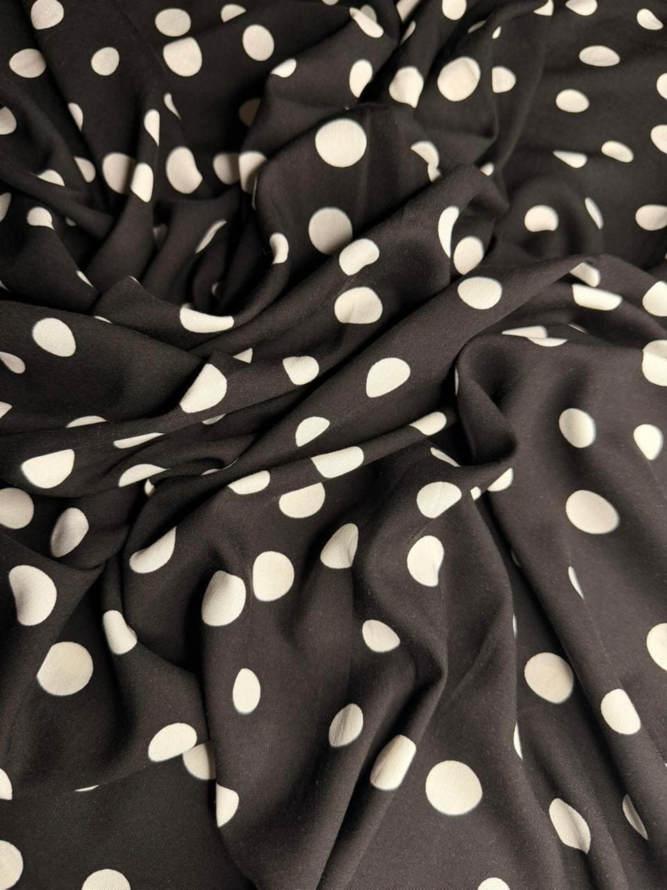 Luxury Imported Stone Linen Jet Black Polka Dot Printed Shirt & Trouser
