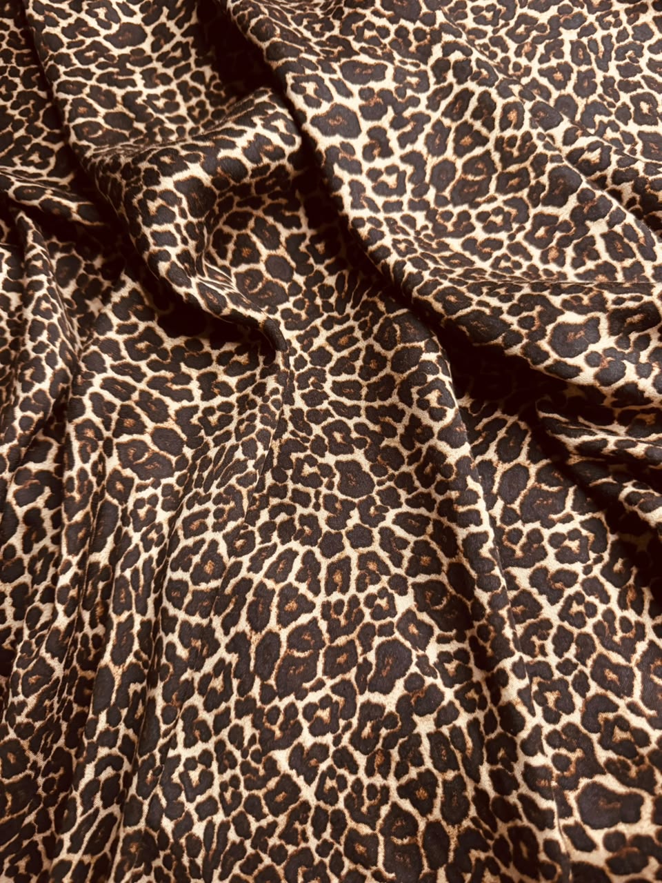 Premium Stone Linen Leopard Print | Brown & Cream