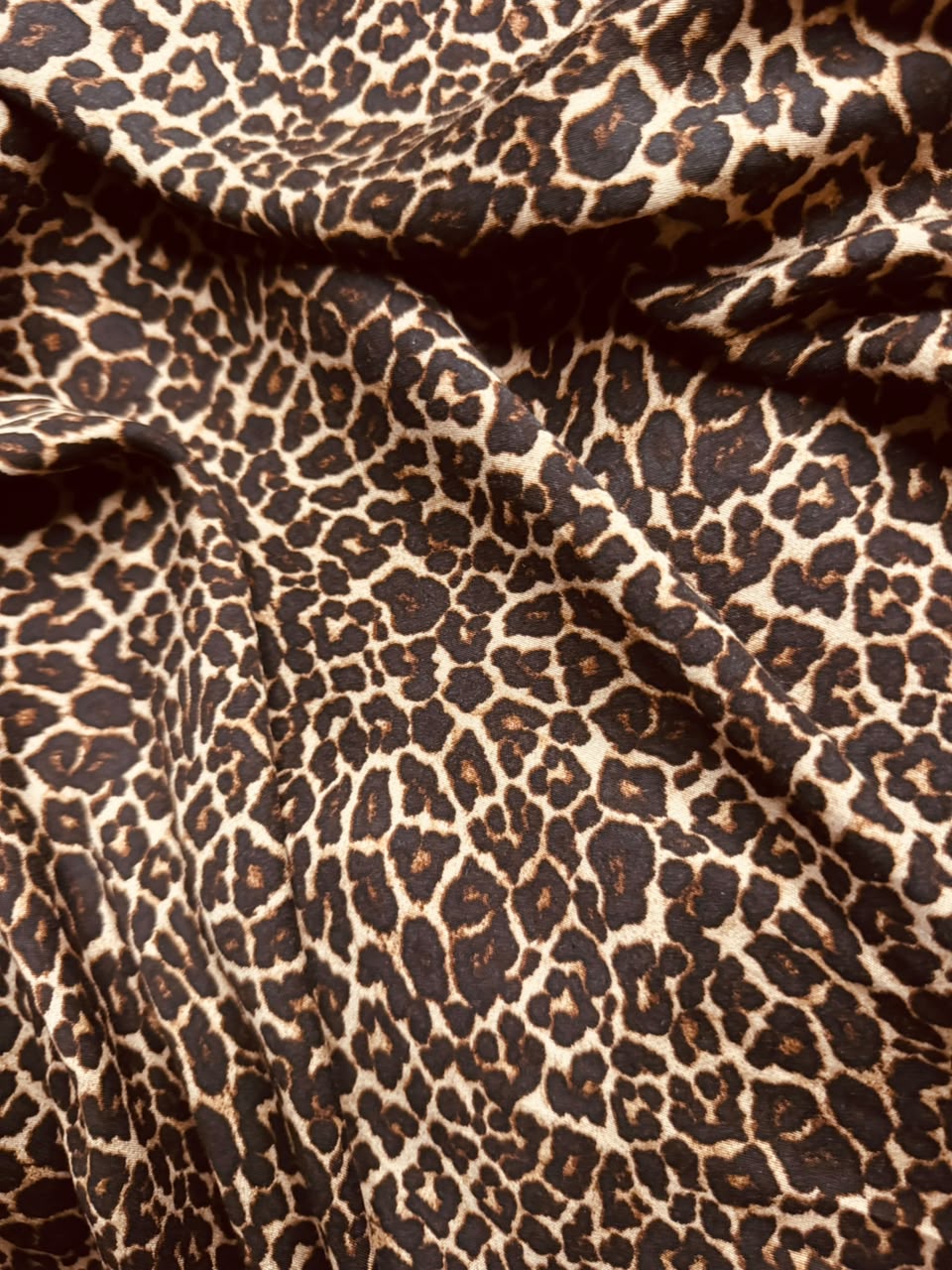 Premium Stone Linen Leopard Print | Brown & Cream