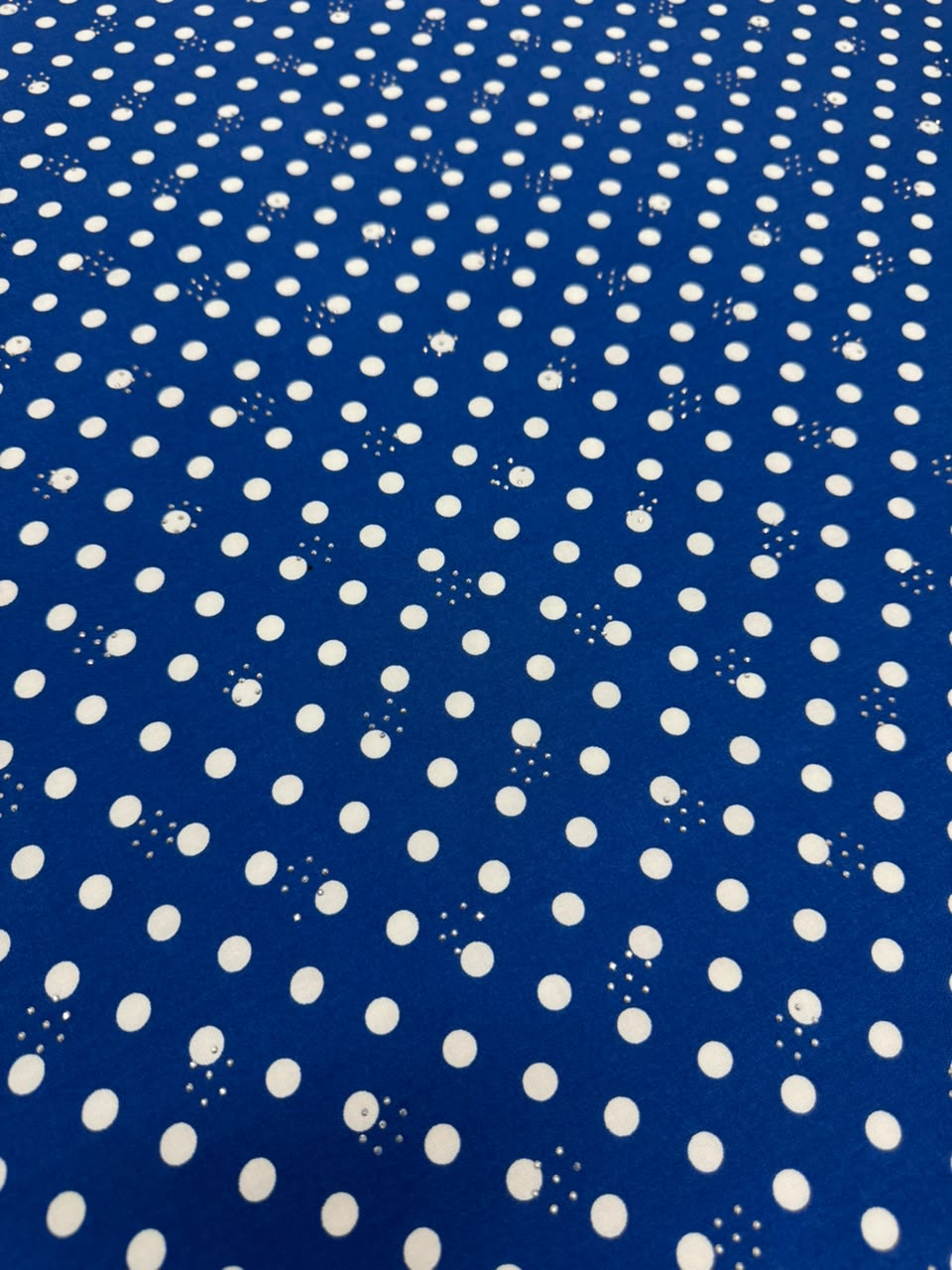 Diamond Linen Polka Dot Print  Blue & White - 2 Piece Suit For Women