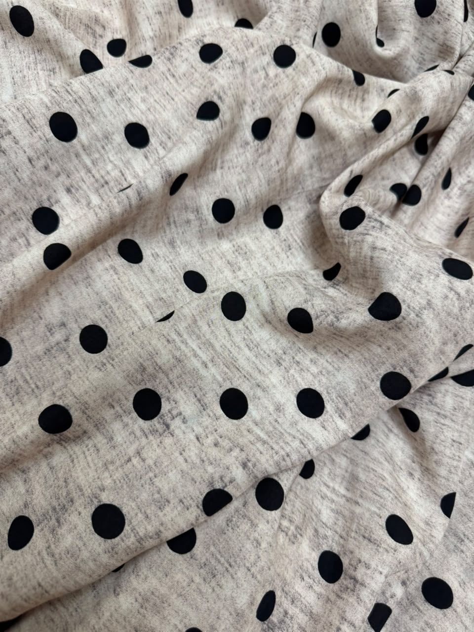 Premium Stone Linen – Black Polka Print | Baby Pink Grey