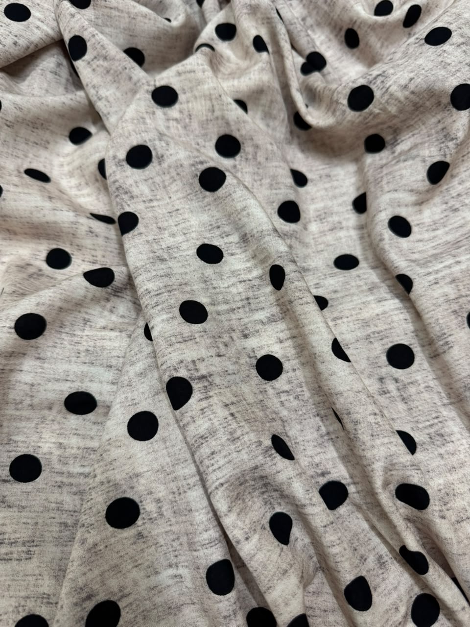 Premium Stone Linen – Black Polka Print | Baby Pink Grey