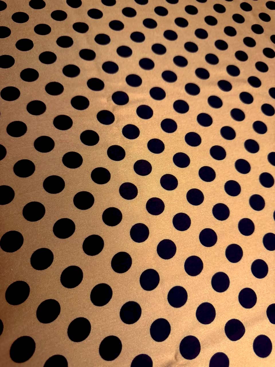 Premium Stone Linen – Black Polka Print | Mustard