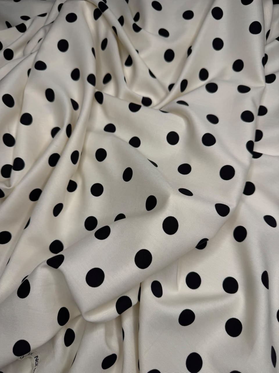 Marina Elaris – Cream Off-White & Black Polka Dot Printed Unstitched 2 Piece Suit