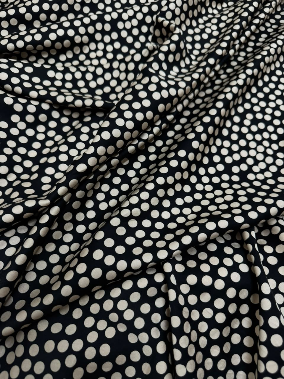 Marina Elaris – kundan  Black & Off-White Polka Dot Printed Unstitched 2 Piece Suit